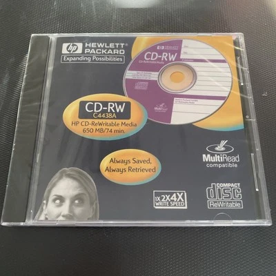 Hewlett Packard 650MB 74 Min.4xspe CD-RW beschreibbar Jewel Case H-20555 NEU/OVP - Bild 1 von 2