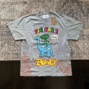 Late Lunch Vegetable Power T-Shirt Gray Size Large NWT Sean Wotherspoon Graphic - Picture 1 of 5