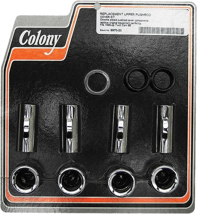 Colony Upper Pushrod Cover Kit with Upper Clips Chrome #9970-20 Harley Davidson Foto 1 de 1