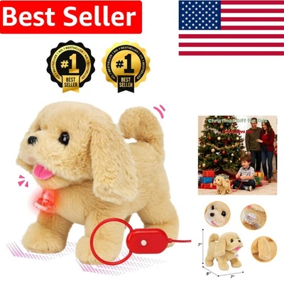 Adorable 8’’ Walking Plush Golden Retriever Toy – Interactive Play for Kids - Image 1 of 4