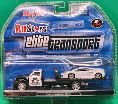 MAISTO ALL STARS ELITE TRANSPORT CS CAMINHÃO DE REBOQUE POLICIAL / LAMBORGHINI GALLARDO - Imagem 1 de 2