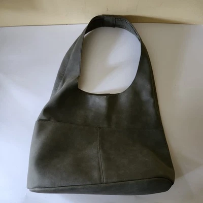 Bolso de Mano de Cuero Bolso Cartera Excelente Usado Delgado Gris Pesado Claro Foto 1 de 4