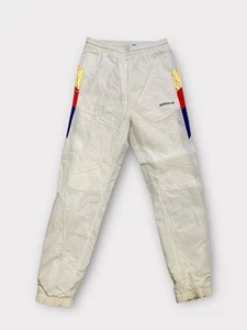 Adidas Windbreaker Pants Men’s Size Small White Lined Trefoil - Picture 1 of 10