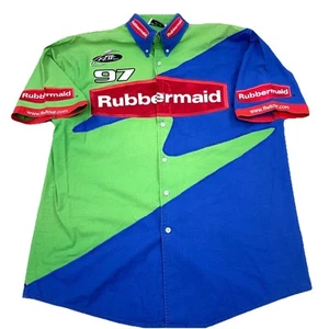Vintage Nascar Shirt Men XXL Pit Crew Kurt Busch Rubbermaid Button Up USA - Picture 1 of 11