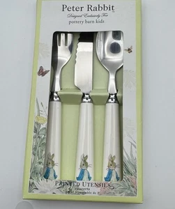 Pottery Barn Kids Peter Rabbit Beatrix Potter Juego de utensilios de 3 piezas - Nuevo en caja - Imagen 1 de 12