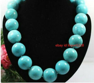 Natural 10mm Turquoise Stone Gemstone Round Beads Necklace 18'' AAA