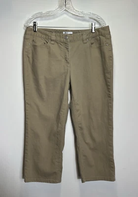 Jean Capris elástico dorado tostado primera edición Liz Claiborne Company para mujer talla 14 Foto 1 de 4