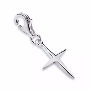 Silvadore CROSS Christian Jesus 925 Sterling Silver Clip On Charm Bracelet 112 - Picture 1 of 3