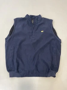 Zero Restriction The Masters Golf 1/4 Zip Vest Mens Sz L Navy Pullover - Picture 1 of 10