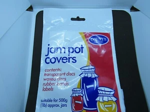 CUBIERTAS JAM POT para frascos de 25 x 500 g (1 lb) - con bandas elásticas y etiquetas - Imagen 1 de 1