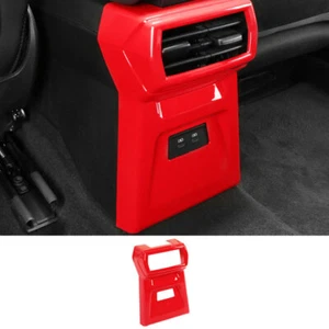 For Audi A3 2022-2024 ABS Bright Red Rear Air Outlet Vent Panel Cover Trim 1PCS - Picture 1 of 7