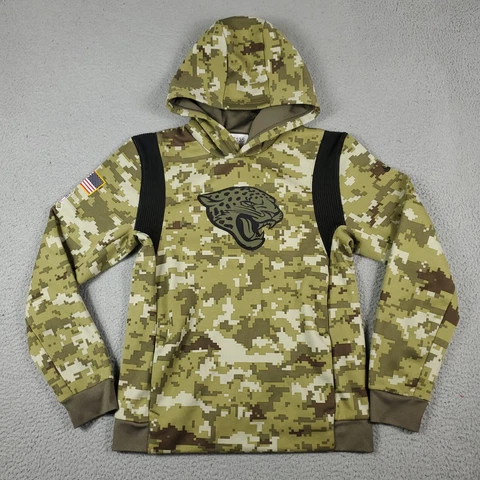 Nike Jacksonville Jaguars Sweater Kids Large Salute To Troops Camouflage Hoodie Cover
