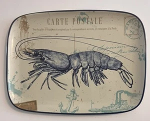 Vintage lobster serving platter 12x16 London Carte Postale - Picture 1 of 3