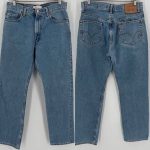 Vintage Levis 505 Regular Straight Leg Faded Blue Denim Jeans Size 34x34 (32x33) - Picture 1 of 4