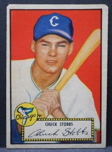 1952 Topps Chuck Stobbs #62 Red Back Chicago White Sox Free Shipping