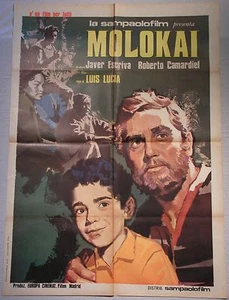 Manifesto MOLOKAI 1960 INTROVABILE! LUIS LUCIA dis.MANNO SANPAOLOFILM 2F - Picture 1 of 1