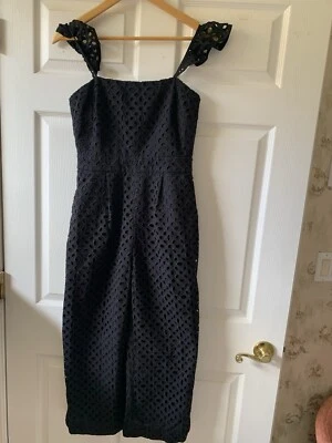 J Crew Black Eyelet Jumpsuit - Image 1 of 3