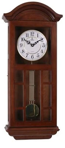 Reloj de pared de péndulo clásico - Madera real, decorativa y silenciosa - 27x11.5 pulgadas - Imagen 1 de 6