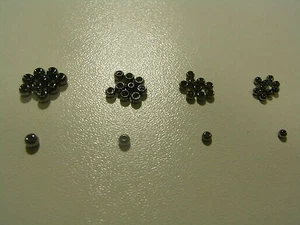 Black Nickel Cyclops Tungsten Bead Heads for Fly Tying (2.3mm - 3.8mm) - Bild 1 von 5