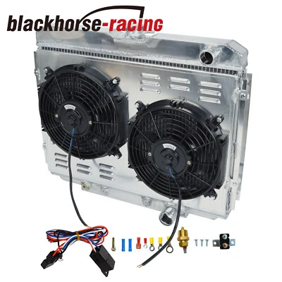 FOR 1967-1970 Ford Mustang/Mercury Cougar 24" W 3 Row Radiator+Shroud Fan 338 - Image 1 of 4