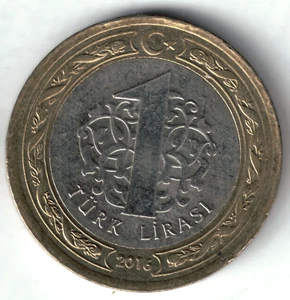 Turkey - 2016I - 1 Lira - Heavy Type - Narrow Script - #20340 - Picture 1 of 2