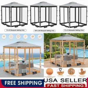Gazebo Universal Replacement Mosquito Netting 4-Panel Netting Walls W/ Sandbags - Picture 1 of 46