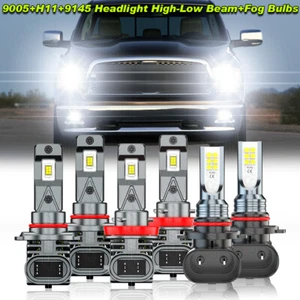 for 2016-2018 Dodge RAM 1500 2500 6x Combo Led Headlight Hi/Lo+Fog light Bulbs - Picture 1 of 15