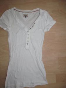 Tommy Hilfiger Denim Henley Shirt S NEU weiß 34 36 T-Shirt XS - Bild 1 von 4