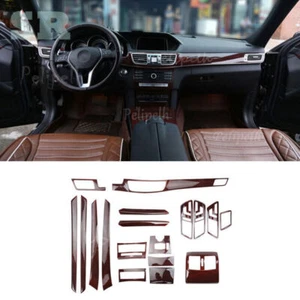 For Benz E-Class 2014-15 Red Wood Grain Interior Decoration Full Set Cover Trim - Picture 1 of 11