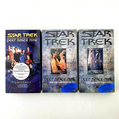 Star Trek: Deep Space Nine Ep. 1, 44 , & 48 VHS Emissary Free Shipping - Imagem 1 de 3