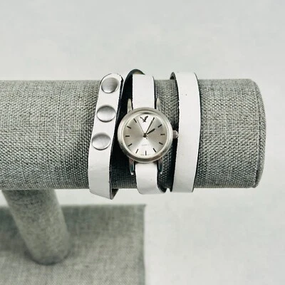 American Eagle Watch Womens 23mm White Wrap Around Band Silver Tone New Battery - Image 1 of 4