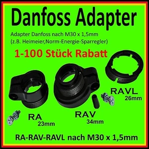 ⭐️💯% Adapterringe für Danfoss Heizungsventilantrieb Heizungsventile RA RAV RAVL - Bild 1 von 16