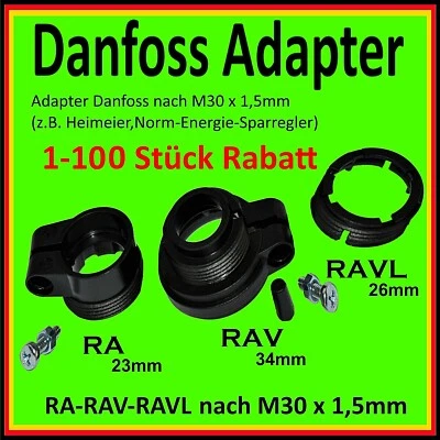 4024052300112 , 4024052297016 , 4024052295913 ⭐️💯% Adapterringe für Danfoss Heizungsventilantrieb Heizungsventile RA RAV RAVL