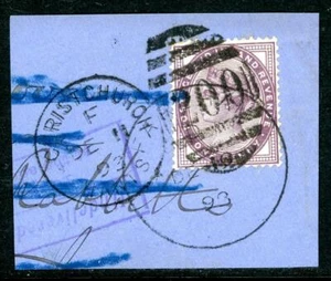 1893 GB Hampshire Fareham skeleton postmark on piece - Imagen 1 de 1