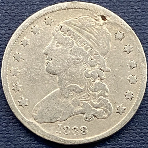 1838 Capped Bust Quarter 25c Better Grade VF Details #54521 Cover