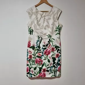 Teaberry Size 14 White Floral Summer Dress - Picture 1 of 6