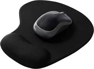 Black Anti-Slip Comfort Wrist Gel Rest Support Mouse Mat With Gel PC Laptop - Picture 1 of 6