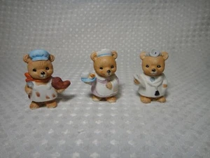 Career Bear Ceramic Figurines by Homco #8820 Lot of 3 - Picture 1 of 9