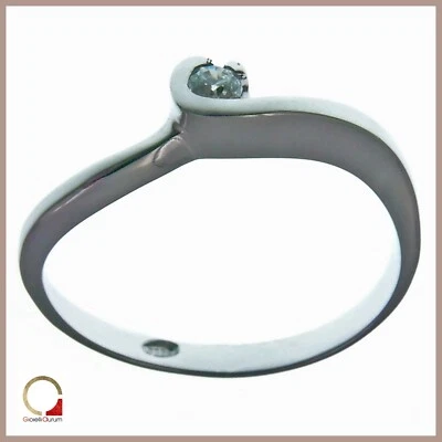 Anello Solitario in Argento Sterling 925 da donna con zircone per fidanzamento - Immagine 1 di 2