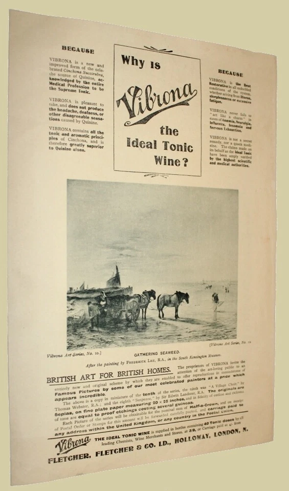 Vibrona The Ideal Tonic Wine.  192-?  Advertisement Health Patent Medicine Tonic - Image 1 of 1