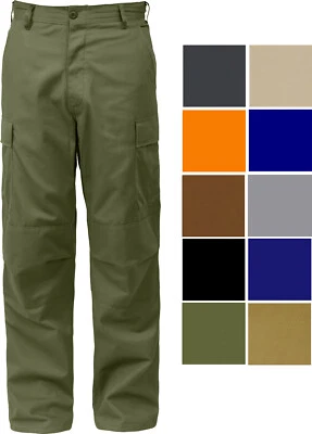 Tactical BDU Cargo Pants Military Uniform Trousers Army Fatigues Solid 6 Pocket - Image 1 of 4
