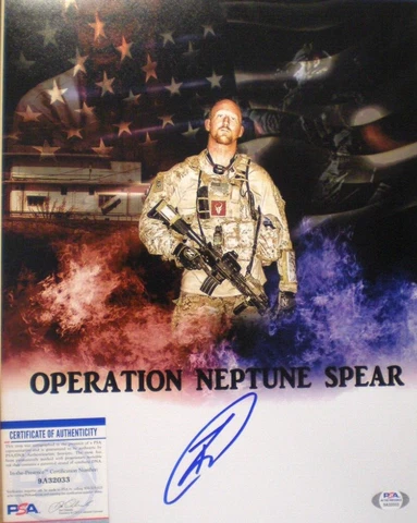 ROBERT O'NEILL SIGNED  PHOTO  KILLED BIN LADEN CERT-PSA 11 x 14 "NEPTUNE SPEAR" Cover