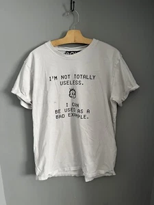 BOY LONDON Bad Example Baby Print Graphic White T-Shirt Thick Top Size Large - Picture 1 of 9