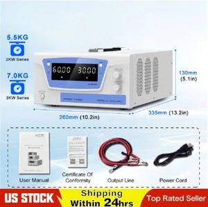 AC 110V Adjustable DC 0-30V 60A 1800W Lab Power Supply Variable Bench Switching - Picture 1 of 9