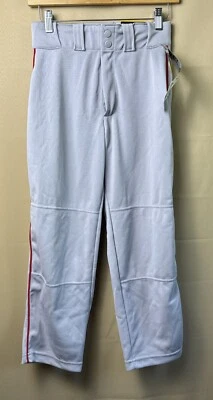 New Wilson Style WTA4232 Baseball Pants, Gray With Red Piping, Youth Medium - Image 1 of 4