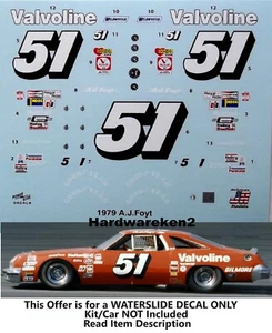 DECALCOMANIA NASCAR #51 VALVOLINE 1979 OLDSMOBILE 442 A.J. FOYT 1/25 - Foto 1 di 4