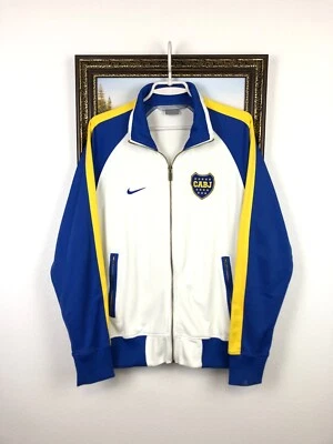 Chaqueta de fútbol vintage Nike Boca Juniors fútbol pista top cremallera para hombre blanca talla M Foto 1 de 4