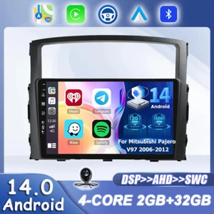 Navegación por satélite estéreo para automóvil Android 14 para Mitsubishi Pajero 4 V80 V90 06-16 GPS CarPlay  - Imagen 1 de 17