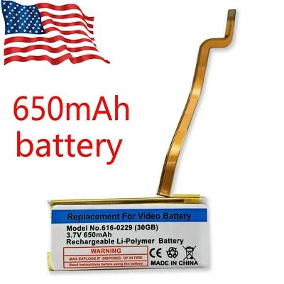 Bateria 650mAh para iPod Classic 6 7 vídeo 5 5.5 fina - Imagem 1 de 2