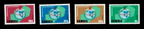 Zambia 1980 - Rotary International 75th Anniversary - Set of 4v - 212-15 - MNH Cover